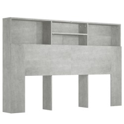 vidaXL Bett-Kopfteil mit Ablagen Betongrau 160x19x103,5 cm