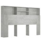 vidaXL Bett-Kopfteil mit Ablagen Betongrau 160x19x103,5 cm