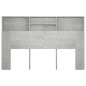 vidaXL Bett-Kopfteil mit Ablagen Betongrau 160x19x103,5 cm