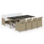 vidaXL 9-tlg. Garten-Essgruppe mit Kissen Poly Rattan Beige vidaXL 9-tlg. Garten-Essgruppe mit Kissen Poly Rattan Beige
