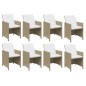 vidaXL 9-tlg. Garten-Essgruppe mit Kissen Poly Rattan Beige vidaXL 9-tlg. Garten-Essgruppe mit Kissen Poly Rattan Beige