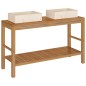 vidaXL Waschtisch Massivholz Teak mit Waschbecken Marmor Creme vidaXL Waschtisch Massivholz Teak mit Waschbecken Marmor Creme
