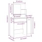 vidaXL Schminktisch mit Spiegel Schwarz 86,5x35x136 cm vidaXL Schminktisch mit Spiegel Schwarz 86,5x35x136 cm