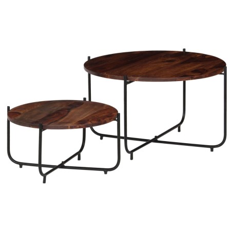 vidaXL Couchtisch-Set 2-tlg. Massivholz 60 x 35 cm