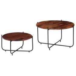 vidaXL Couchtisch-Set 2-tlg. Massivholz 60 x 35 cm