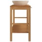 vidaXL Waschtisch Massivholz Teak mit Waschbecken Marmor Creme vidaXL Waschtisch Massivholz Teak mit Waschbecken Marmor Creme
