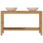 vidaXL Waschtisch Massivholz Teak mit Waschbecken Marmor Creme vidaXL Waschtisch Massivholz Teak mit Waschbecken Marmor Creme
