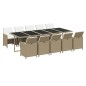 vidaXL 11-tlg. Garten-Essgruppe mit Kissen Poly Rattan Beige vidaXL 11-tlg. Garten-Essgruppe mit Kissen Poly Rattan Beige