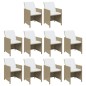 vidaXL 11-tlg. Garten-Essgruppe mit Kissen Poly Rattan Beige vidaXL 11-tlg. Garten-Essgruppe mit Kissen Poly Rattan Beige