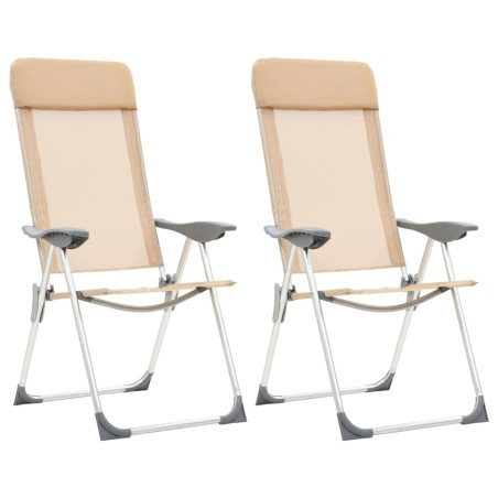Klappbare Campingstühle 2 Stk. Aluminium Creme
