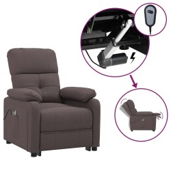 vidaXL Massagesessel Elektrisch Dunkelbraun Stoff