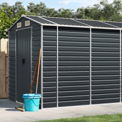 vidaXL Gerätehaus Anthrazit 191x810x198 cm Verzinkter Stahl