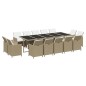 vidaXL 15-tlg. Garten-Essgruppe mit Kissen Poly Rattan Beige vidaXL 15-tlg. Garten-Essgruppe mit Kissen Poly Rattan Beige