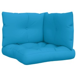 vidaXL Palettenkissen 3-tlg. Blau Stoff