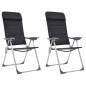 Campingstuhl 2 Stk. Schwarz 58 x 69 x 111 cm Aluminium Campingstuhl 2 Stk. Schwarz 58 x 69 x 111 cm Aluminium