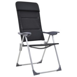 Campingstuhl 2 Stk. Schwarz 58 x 69 x 111 cm Aluminium