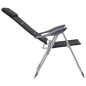 Campingstuhl 2 Stk. Schwarz 58 x 69 x 111 cm Aluminium Campingstuhl 2 Stk. Schwarz 58 x 69 x 111 cm Aluminium