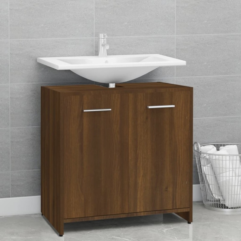 vidaXL Badezimmerschrank Braun Eichen-Optik 60x33x60 cm Holzwerkstoff vidaXL Badezimmerschrank Braun Eichen-Optik 60x33x60 cm Holzwerkstoff
