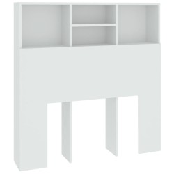 vidaXL Bett-Kopfteil mit Ablagen Weiß 100x19x103,5 cm