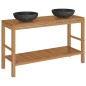 vidaXL Waschtisch Massivholz Teak mit Waschbecken Marmor Schwarz vidaXL Waschtisch Massivholz Teak mit Waschbecken Marmor Schwarz