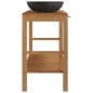 vidaXL Waschtisch Massivholz Teak mit Waschbecken Marmor Schwarz vidaXL Waschtisch Massivholz Teak mit Waschbecken Marmor Schwarz
