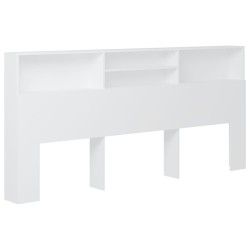 vidaXL Kopfteil mit Ablagen Weiß 220x19x103,5 cm