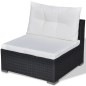 5-tlg. Garten-Lounge-Set mit Auflagen Poly Rattan Schwarz 5-tlg. Garten-Lounge-Set mit Auflagen Poly Rattan Schwarz