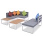 4-tlg. Garten-Lounge-Set mit Auflagen Aluminium und WPC 4-tlg. Garten-Lounge-Set mit Auflagen Aluminium und WPC