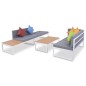 4-tlg. Garten-Lounge-Set mit Auflagen Aluminium und WPC 4-tlg. Garten-Lounge-Set mit Auflagen Aluminium und WPC