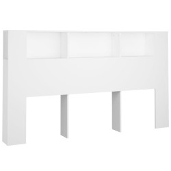 vidaXL Kopfteil mit Ablagen Weiß 180x18,5x104,5 cm