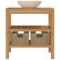 vidaXL Waschtisch Massivholz Teak mit Waschbecken Marmor Creme vidaXL Waschtisch Massivholz Teak mit Waschbecken Marmor Creme