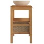 vidaXL Waschtisch Massivholz Teak mit Waschbecken Marmor Creme vidaXL Waschtisch Massivholz Teak mit Waschbecken Marmor Creme