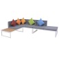 4-tlg. Garten-Lounge-Set mit Auflagen Aluminium und WPC 4-tlg. Garten-Lounge-Set mit Auflagen Aluminium und WPC