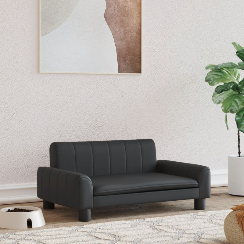 vidaXL Hundebett Schwarz 70x45x30 cm Kunstleder vidaXL Hundebett Schwarz 70x45x30 cm Kunstleder