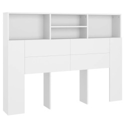 vidaXL Kopfteil mit Ablagen Weiß 140x19x103,5 cm