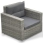 6-tlg. Garten-Lounge-Set mit Auflagen Poly Rattan Grau 6-tlg. Garten-Lounge-Set mit Auflagen Poly Rattan Grau