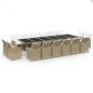 vidaXL 17-tlg. Garten-Essgruppe mit Kissen Poly Rattan Beige vidaXL 17-tlg. Garten-Essgruppe mit Kissen Poly Rattan Beige