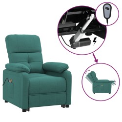 vidaXL Elektrischer Massagesessel Dunkelgrün Stoff