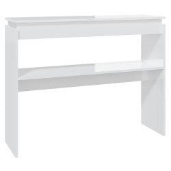 vidaXL Konsolentisch Hochglanz-Weiß 102x30x80 cm Holzwerkstoff