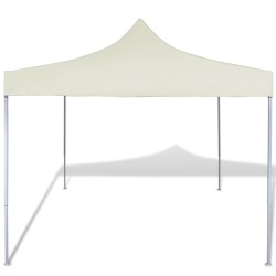 Partyzelt Überdachung faltbar 3 x 3 m Cremeweiß