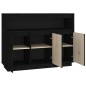 vidaXL Sideboard Schwarz 104,5x34x80 cm Massivholz Kiefer vidaXL Sideboard Schwarz 104,5x34x80 cm Massivholz Kiefer