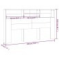 vidaXL Bett-Kopfteil mit Ablagen Schwarz 180x19x103,5 cm