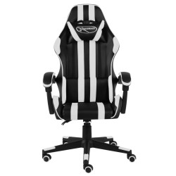 vidaXL Gaming-Stuhl Schwarz und Weiß Kunstleder