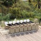 vidaXL 15-tlg. Garten-Essgruppe mit Kissen Poly Rattan Beige vidaXL 15-tlg. Garten-Essgruppe mit Kissen Poly Rattan Beige