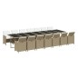vidaXL 15-tlg. Garten-Essgruppe mit Kissen Poly Rattan Beige vidaXL 15-tlg. Garten-Essgruppe mit Kissen Poly Rattan Beige