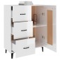 vidaXL Sideboard Hochglanz-Weiß 69,5x34x90 cm Holzwerkstoff vidaXL Sideboard Hochglanz-Weiß 69,5x34x90 cm Holzwerkstoff