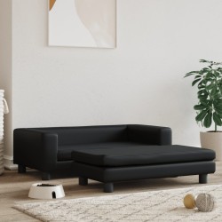 vidaXL Hundebett mit Verlängerung Schwarz 100x50x30 cm Kunstleder