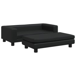 vidaXL Hundebett mit Verlängerung Schwarz 100x50x30 cm Kunstleder
