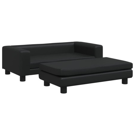 vidaXL Hundebett mit Verlängerung Schwarz 100x50x30 cm Kunstleder