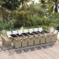 vidaXL 19-tlg. Garten-Essgruppe mit Kissen Poly Rattan Beige vidaXL 19-tlg. Garten-Essgruppe mit Kissen Poly Rattan Beige